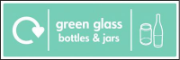 WRAP Recycling Sign - Green glass bottles & jars