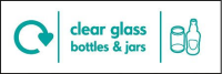 WRAP Recycling Sign - Clear glass bottles & jars
