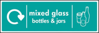 WRAP Recycling Sign - Mixed glass bottles & jars