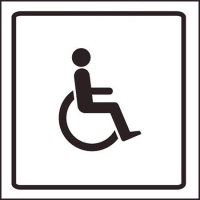 Disabled symbol visual impact sign 5mm acrylic sign 200x200mm c/w stand off locators