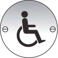 Disabled symbol 76mm dia aluminium sign