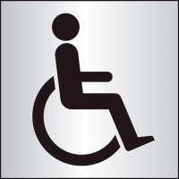 Disabled WC 140x140mm aluminium