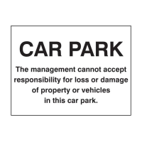 Car Park Disclaimer - Recyclable PET