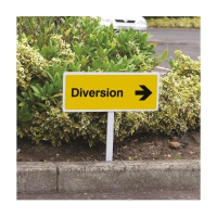 Diversion Right - Verge Sign with 800mm Post