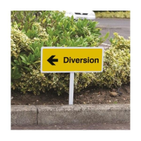 Diversion Left - Verge Sign with 800mm Post