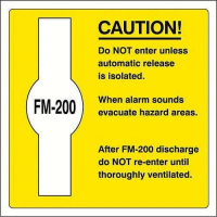 Caution FM200 do not enter rigid plastic 210x210mm