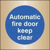 Automatic fire door keep clear 70x70mm brass