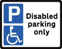 Disabled parking only class RA1 320x250mm