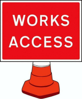 Works access cone sign 600x450mm