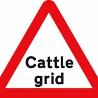 Cattle grid ahead class R2 600mm Tri