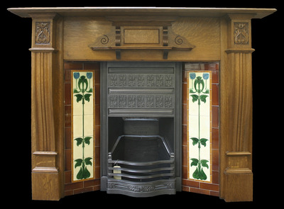 Victorian Oak Fireplace 
