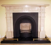 Edwardian Cream &#47; White Marble Fireplace