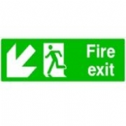 Fire Exit Sign with Arrow down left