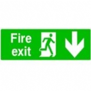 Fire Exit Sign with Arrow Down
