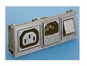 Horizontal mains power Inlet/Outlet Combination