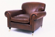 Lansdown Full Scroll Chair in Leather