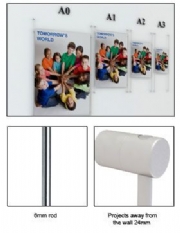 Acrylic Poster Holder Wall Mounted On Rods