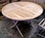 Folding Round Teakwood Table 120cm