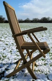 Deluxe Folding Teakwood Arm Chair
