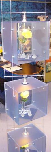 Suspended Cubes on Exhibition Stand