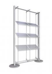 Shelving Display Stand with 6 x A3 L sloping shelves &#40;K14FS&#41;