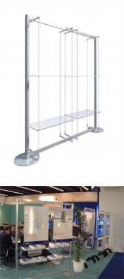 Shelving Display Stand with 4 x glass shelves