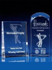 Crystal Golf Trophies