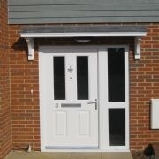 wooden flat roof canopy