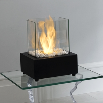 Glass Cube Burner Freestanding Fireplace