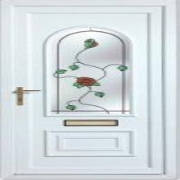 Rehau Front Doors with Stained Glass Windows