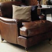 Brown leather armchair 