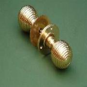 Heavy Brass Beehive Rim or Mortise Knobs