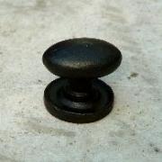 Black Oval Iron Cupboard Knob