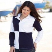 Ladies Quartered &#39;Stretch&#39; Rugby Shirt