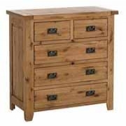 Rustic Oak 2 over 3 drawer Chest 