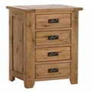 Rustic Solid Oak Tall 4 Drawer Chest 