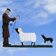 Sheep and Shepherd Hand Painted Weather Vane