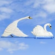 White Handpainted Swans Weather Vane