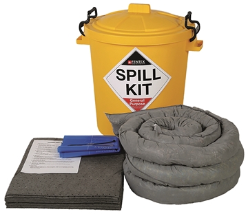 65 Litre Spill Kit - Yellow Plastic Drum