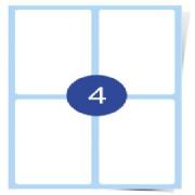 4 Up Label Sheets &#40;Square Corners&#41; Clear Inkjet Labels