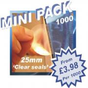 25mm diameter Clear Sealing Label &#45; 1000 per roll &#45; Permanent Adhesive Clear Round Sealing Labels 