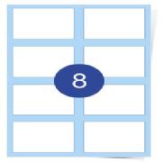 8 Up Label Sheets &#40;Square Corners&#41; Fluorescent Labels 