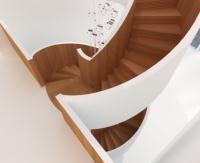 Hardwood Central Helical Feature Staircase