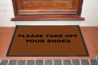 Please Take Off Your Shoes Door Mat: 60 x 85cm Dark Brown