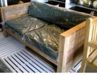 Asmara Teak Garden Furniture Set with Blue Cushions