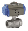 Pneumatically operated ball valves.