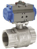 Pneumatically operated brass ball valves.