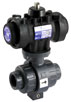 Pneumatically actuated pvc ball valve.