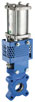 Pneumatic actuated stainless steel knife gate valves.