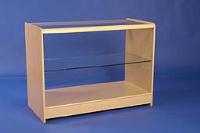 Maple Glass Top and one glass shelf Shop Counter 1200x600x900mm